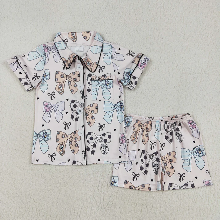 RTS NO MOQ baby girls Clothes short sleeve shorts pajamas Sets