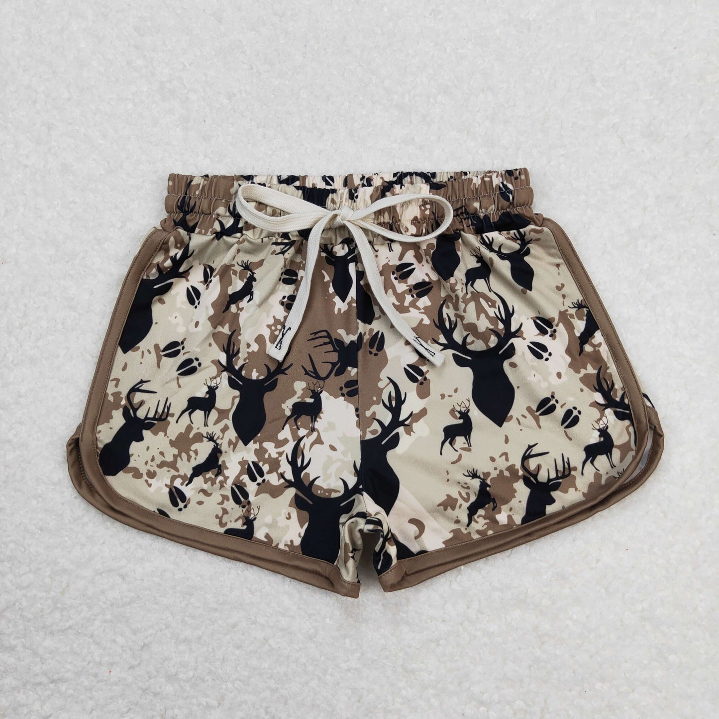 RTS NO MOQ Baby kid and adults Christmas elk tan sport yoga shorts