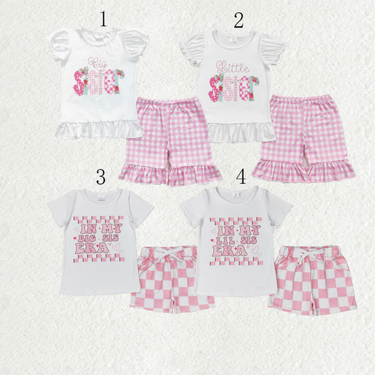 RTS NO MOQ baby girls Clothes short sleeve shorts Sets