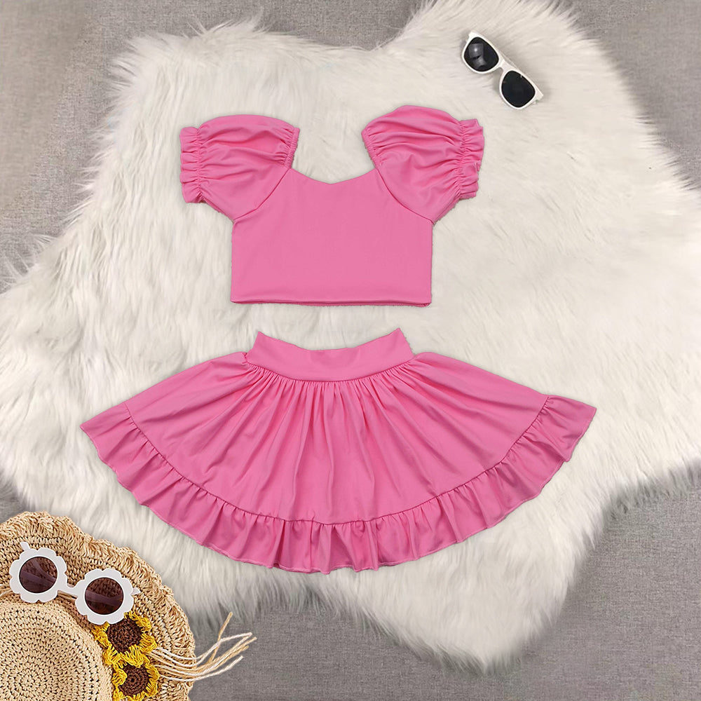 RTS NO MOQ Girls clothes yoga short sleeve Clothes Sets dress