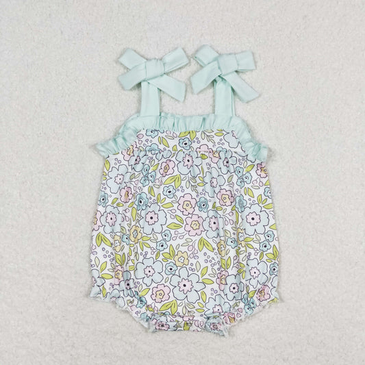 RTS no moq SR1456 Floral light blue lace camisole jumpsuit