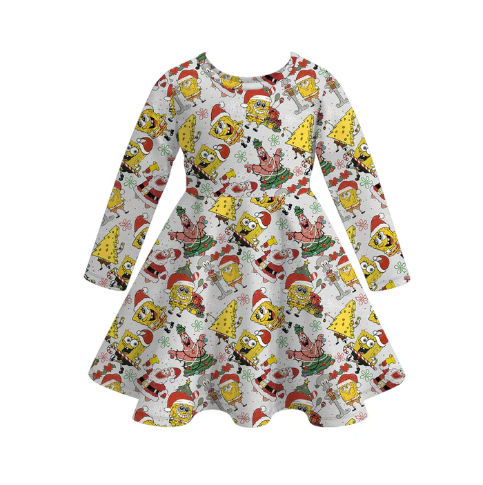 Custom moq 5 each style eta 6-7weeks milk silk baby girls summer long sleeves dresses 6-25.7.14