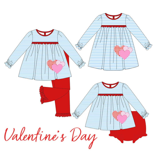 Custom moq 5 each style eta 6-7weeks baby girl clothes love long sleeve pants sets brief set and dress-25.8.14