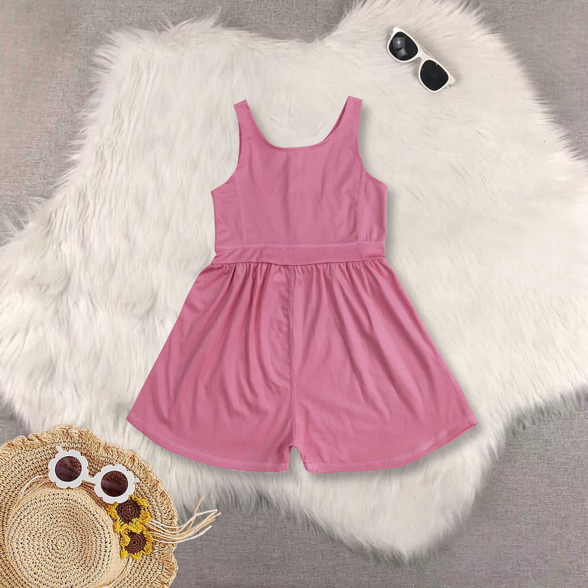 RTS NO MOQ Sibling baby girl clothes yoga suspender jumpsuits