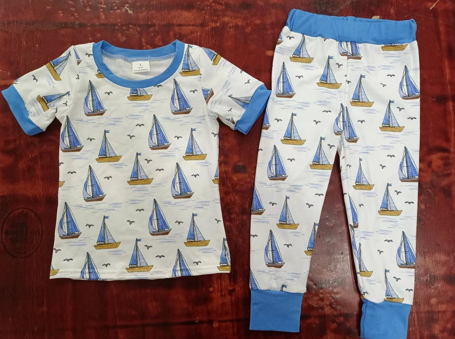 custom moq 5 eta 5weeks mix size baby boys clothes boat short sleeve pants Suit