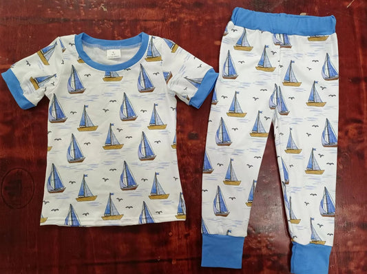 custom moq 5 eta 5weeks mix size baby boys clothes boat short sleeve pants Suit
