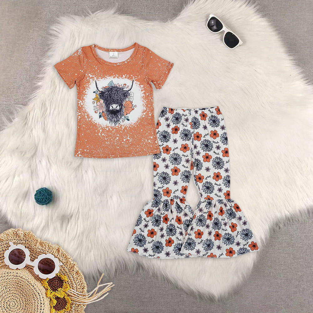 RTS NO MOQ Girls short sleeve pants Sets