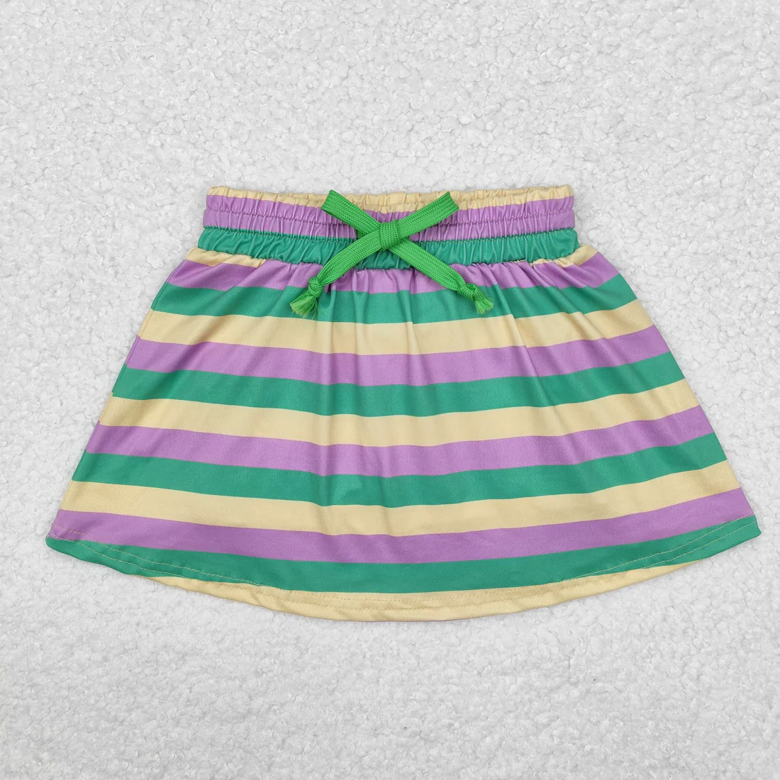 RTS NO MOQ Sibling baby girl clothes mardi gras yoga bow kids shorts and skirts