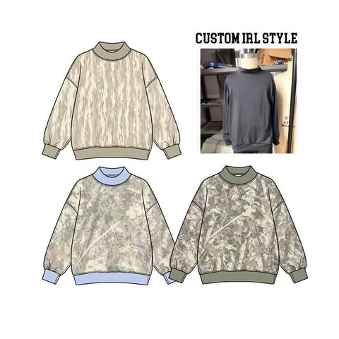 custom moq 5 mix size NB01062301  Baby Kids Camo Print Long Sleeve Sweatshirt Casual Pullover Top