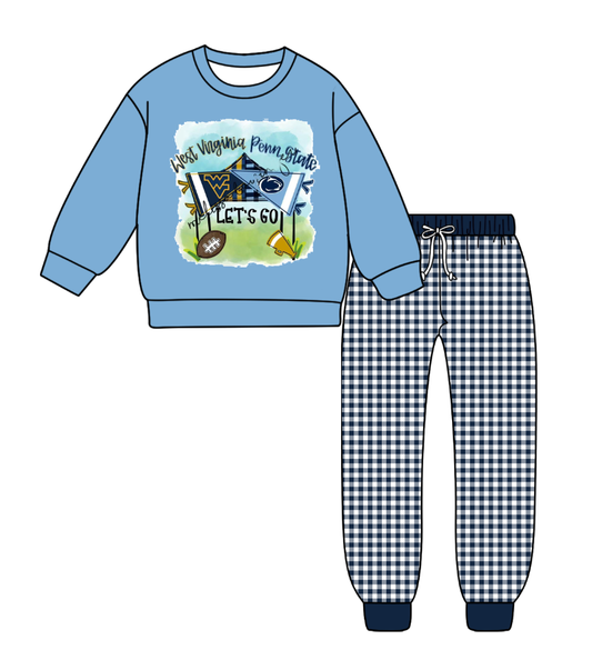 Custom moq 5 mix size milk silk summer teams baby boy clothes sky blue long sleeve pants sets-25.9.9