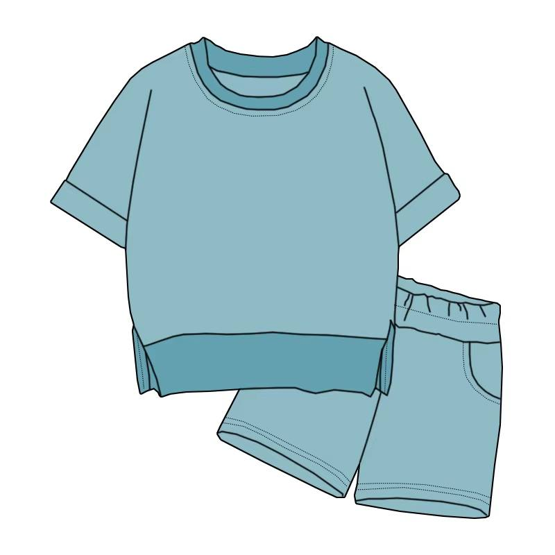 Custom moq 5 each style eta 6-7weeks baby girl clothes short sleeve shorts sets-25.7.24