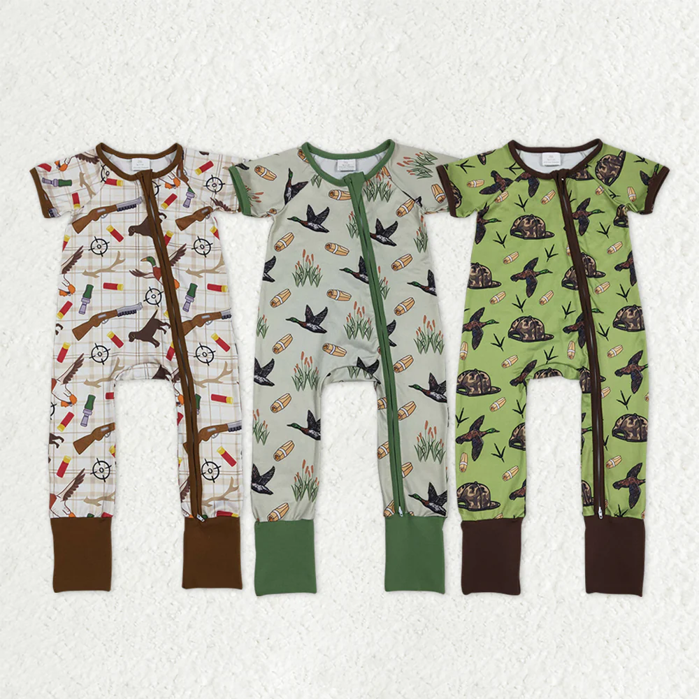 RTS NO MOQ Sibling Baby boy clothes duck hat short-sleeved rompers