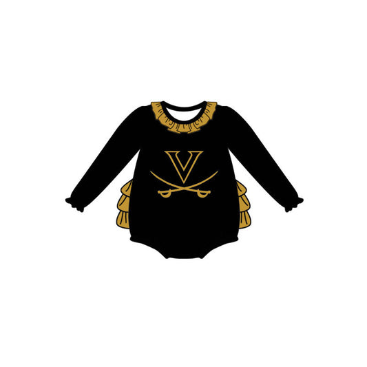 Custom moq 5 mix size milk silk baby girl clothes cute black long seeve romper-25.10.20