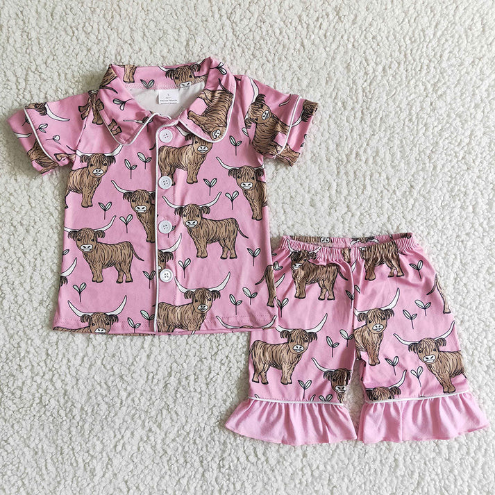 RTS NO MOQ Girls Boys shorts sleeve Clothes pajamas Sets