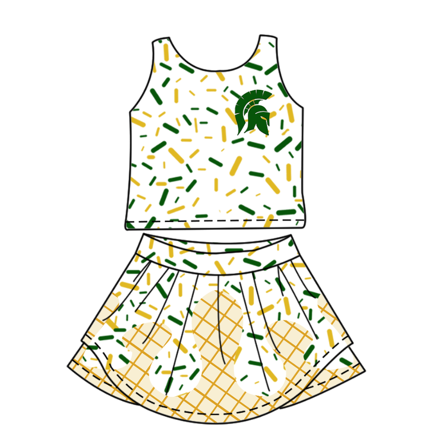 Custom moq 5 each style eta 6-7weeks baby girl clothes team sleeveless skirts sets and dress-25.7.22