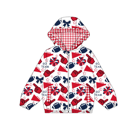 Custom moq 8 mix size milk silk summer team baby girls clothes bow brick red hooded long sleeve top-25.9.30