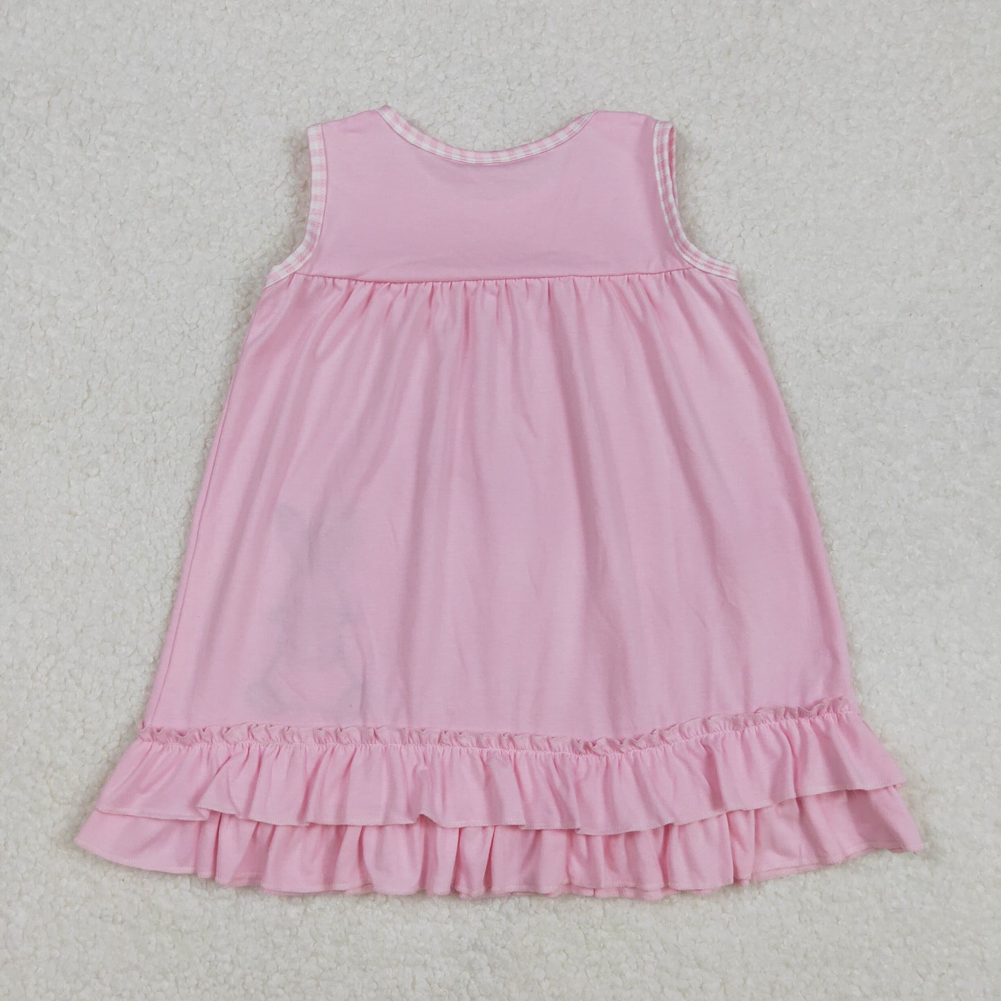 RTS NO MOQ ETA 5/7days Arrived GSD1671 Easter striped embroidered bunny pink sleeveless dress