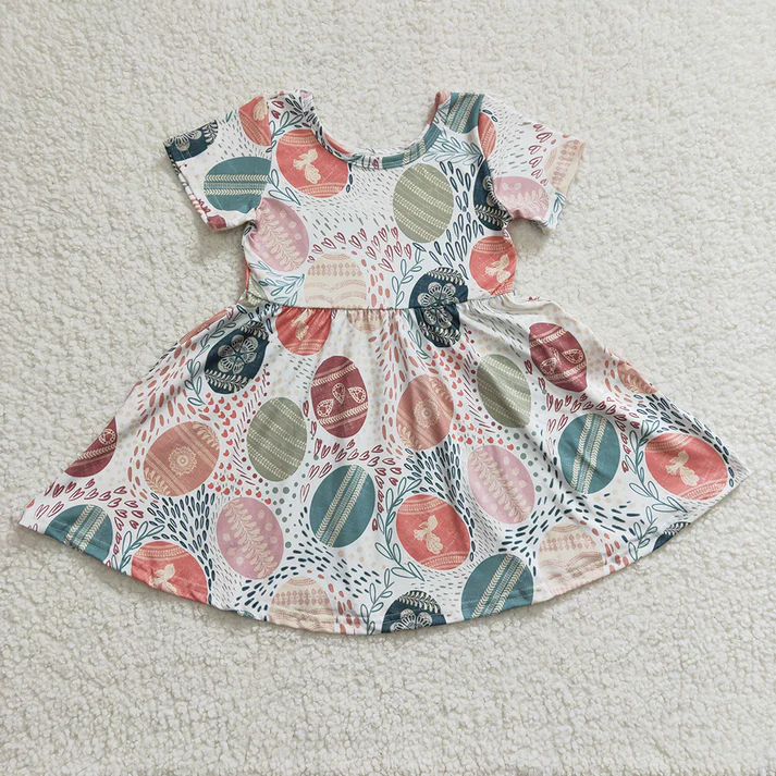 RTS NO MOQ Baby Girls easter Short Sleeve Dress & jumpsuit