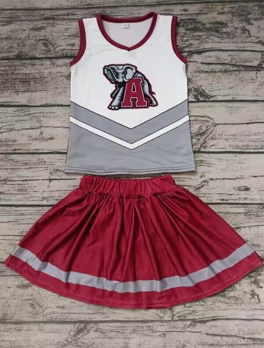 Custom moq 3 eat about 6-8 weeks A red Sleeveless Top-Short Skirt Set