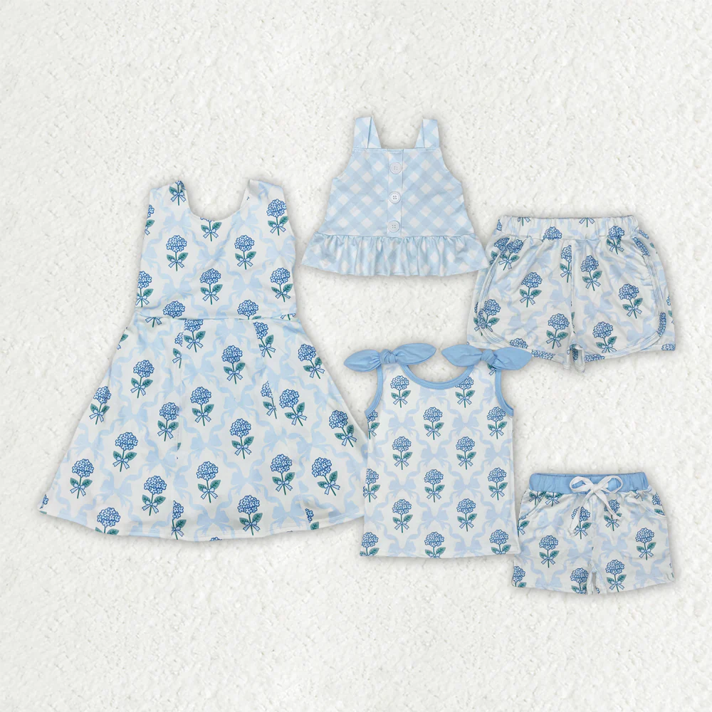 RTS NO MOQ Girls clothes floral short sleeve Clothes Sets