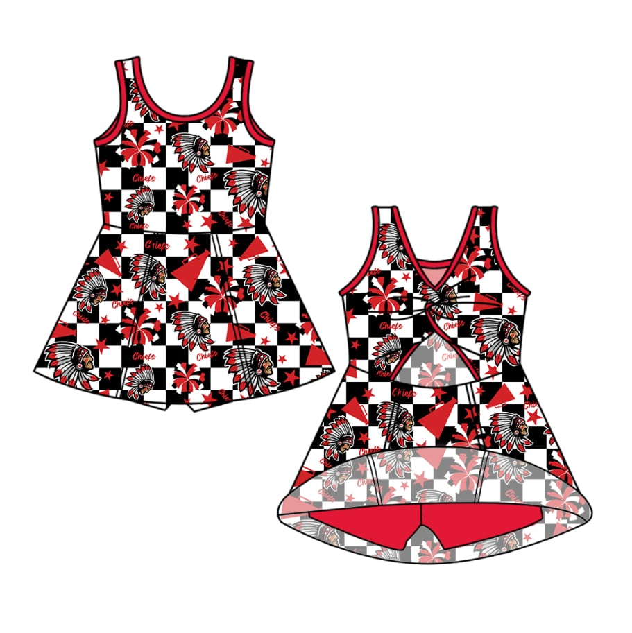 Custom moq 5 mix size milk silk eta 6-8weeks summer team blue baby girls clothes team sleeveless red and black cheer sets