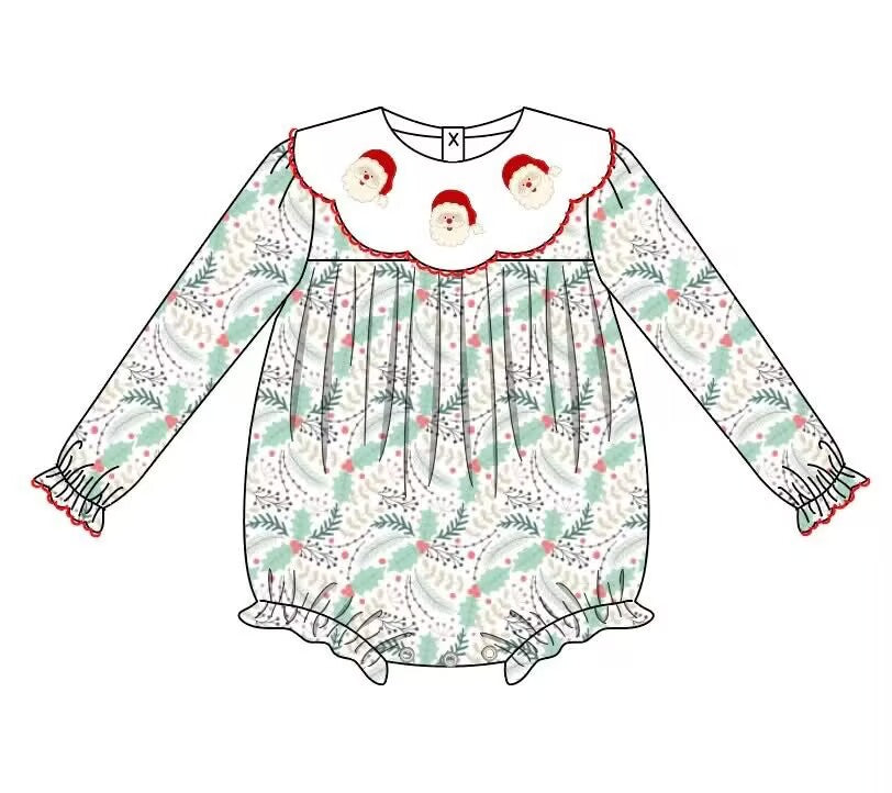 Custom moq 5 each style eta 6-7weeks baby girl clothes Christmas long sleeve romper -25.9.4