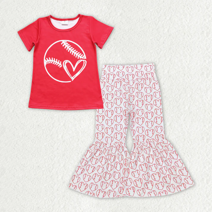 RTS NO MOQ Sibling Baby girl clothes baseball short-sleeved trousers pajamas suits