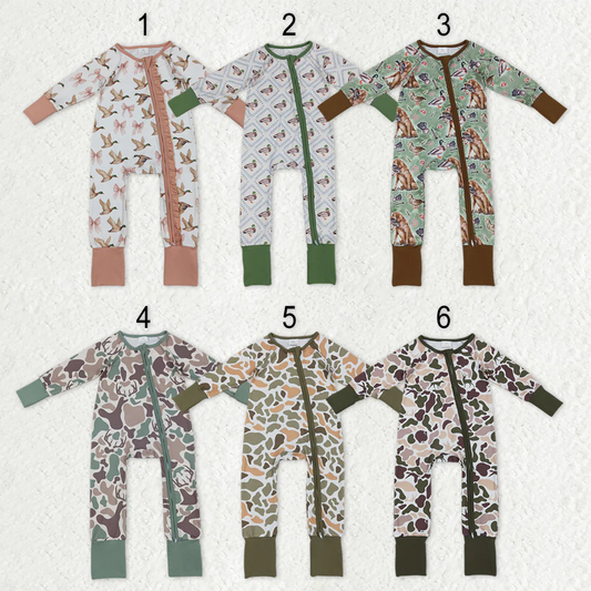 RTS NO MOQ Sibling Baby boy girls clothes camouflage duck long-sleeve rompers