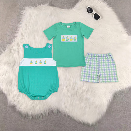 Baby Boys Shirt Shorts Summer Brother Rompers Outfits Clothes Sets