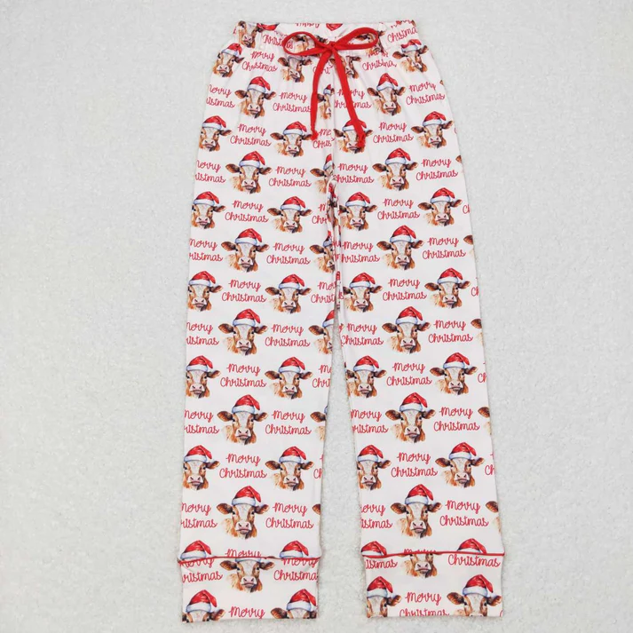 RTS NO MOQ Sibling adult clothes Christmas cow duck adult long pants