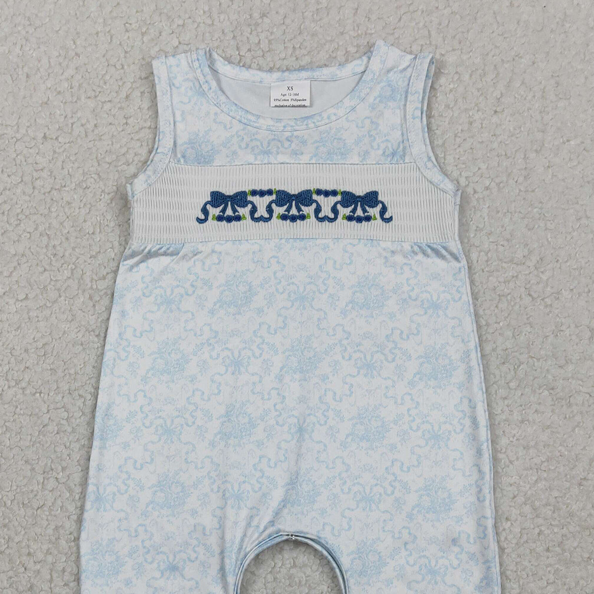 RTS NO MOQ SR3843 Floral Bow Ruffle Sleeveless Romper for Baby Girls Cute And Comfortable Summer Outfit
