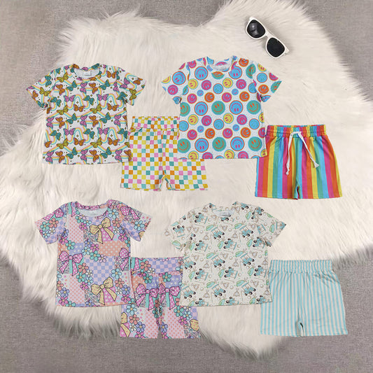 RTS NO MOQ Sibling baby girl Clothes short sleeve shorts Sets