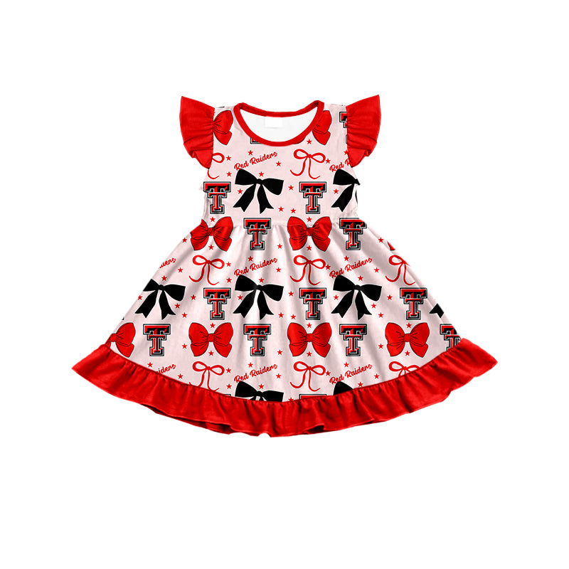 Custom moq 5 mix size milk silk summer teams baby girls clothes team bow red sleeveless skirts sets and dress 1 and dress 2 and top-25.6.23