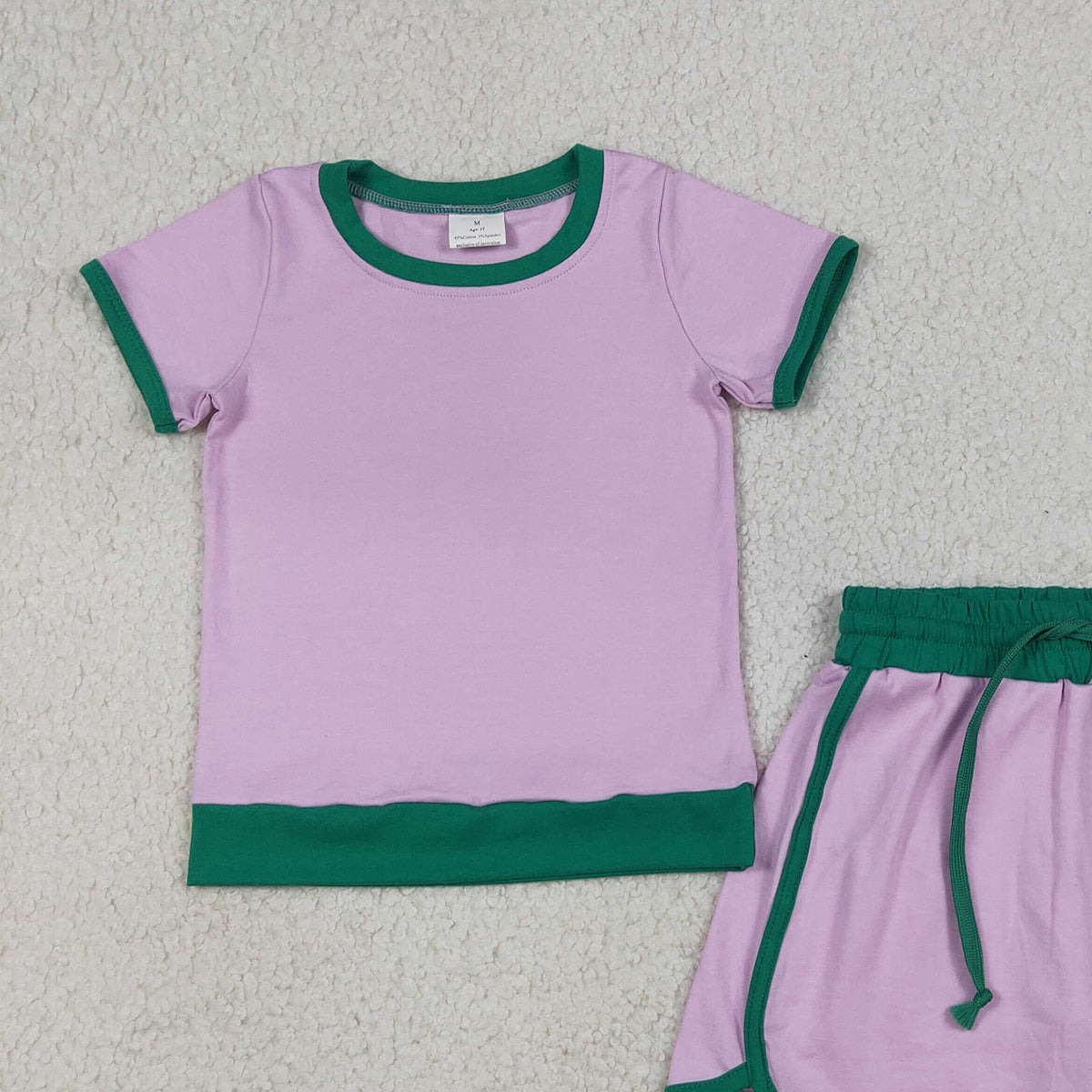 RTS NO MOQ GSD3672  Baby Girls Pink  Cotton Short Sleeve Top Skirt Shorts Set Cute Baby Outfit