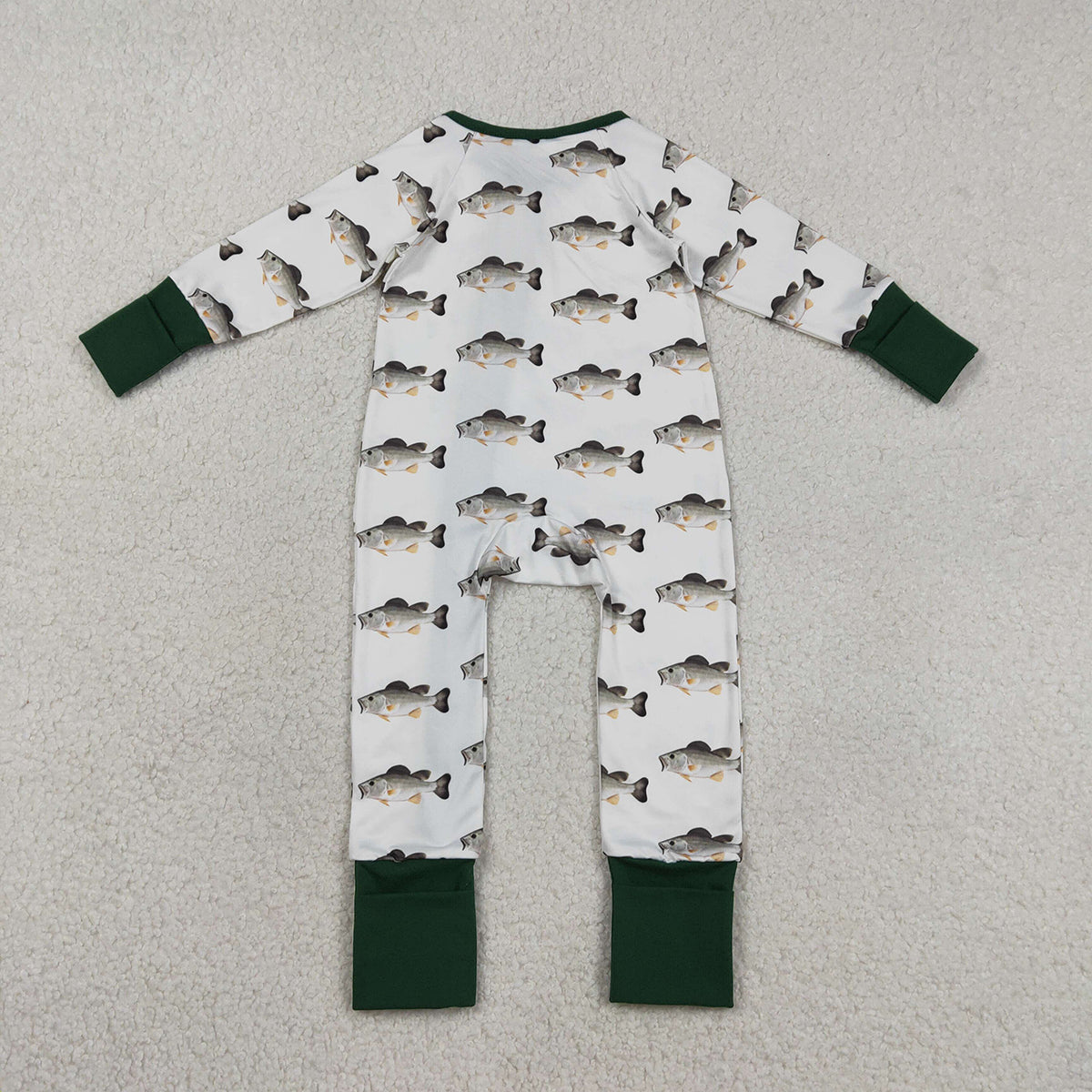 RTS NO MOQ LR2531 Baby Boys Long Sleeve Rompers Fishing Hunting Two-Way Zip Clothing