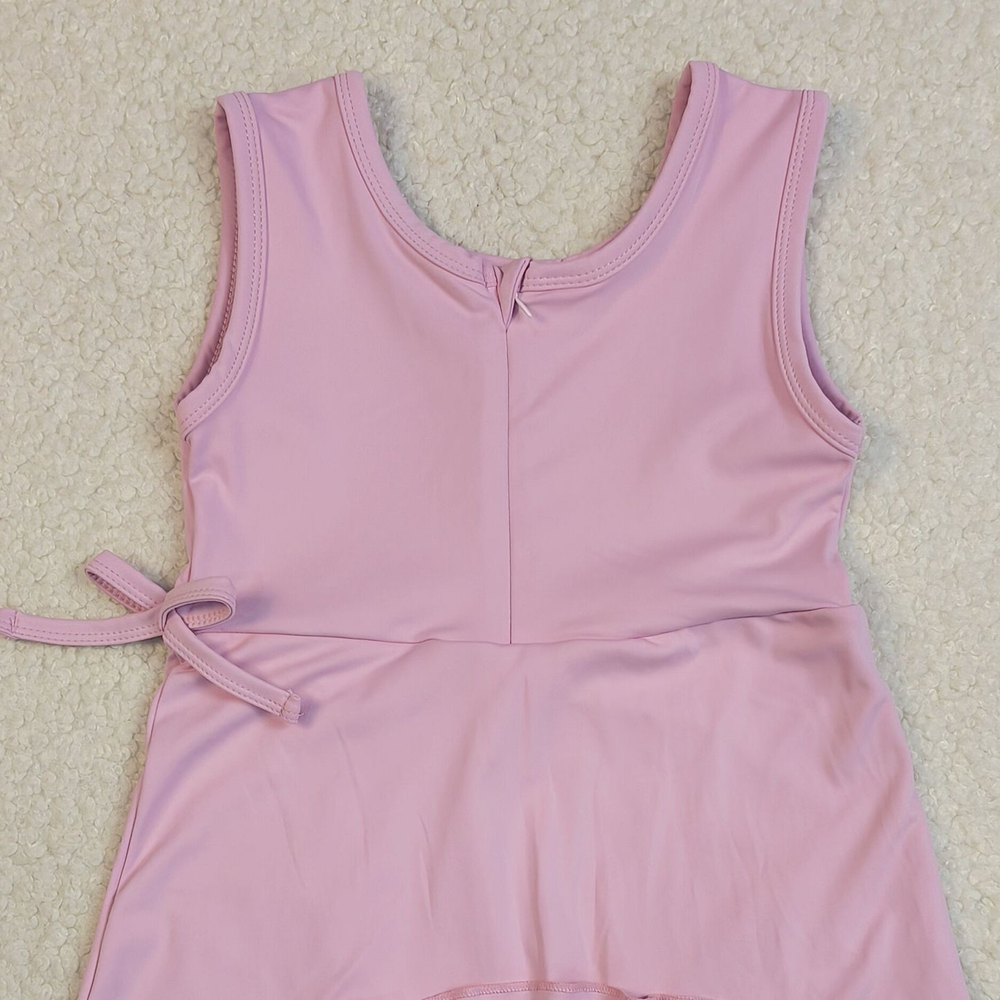 RTS NO MOQ GSD3034 Baby Girls Ruffle Knee Length Dress Pink Sleeveless Yoga Active Casual Outfit
