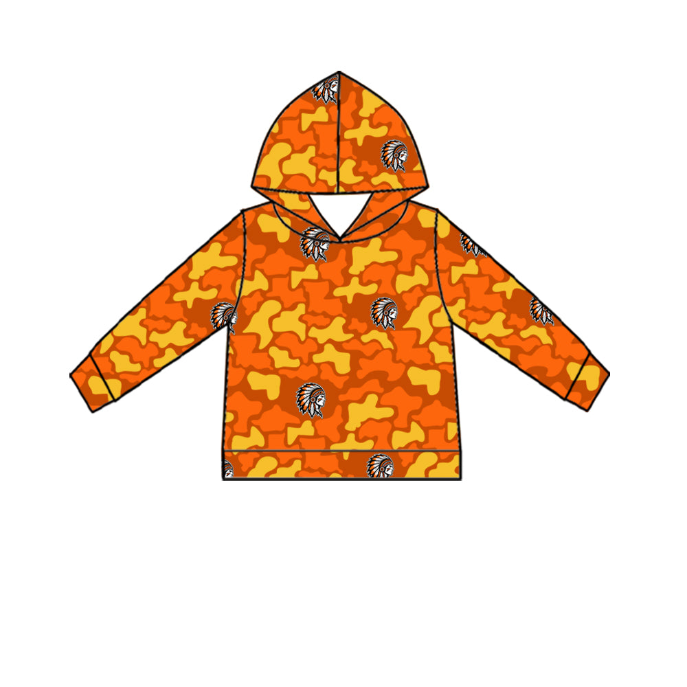 custom moq 5 mix size XY071807 Baby Girls Camo Printed Long Sleeve Team Casual Hoodie Top