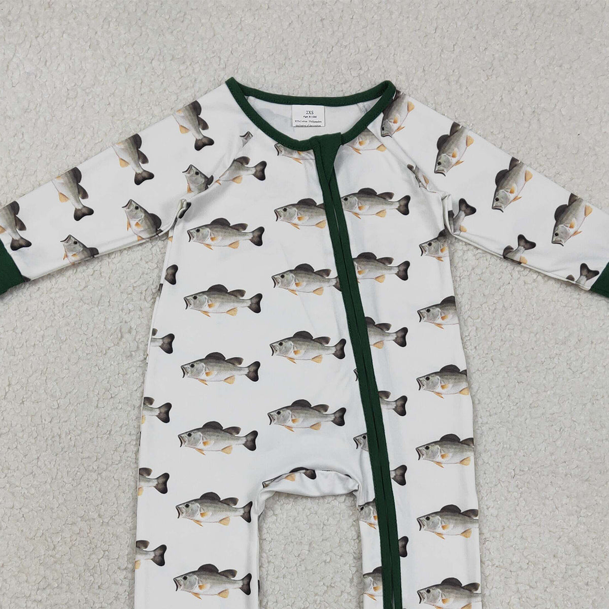 RTS NO MOQ LR2531 Baby Boys Long Sleeve Rompers Fishing Hunting Two-Way Zip Clothing