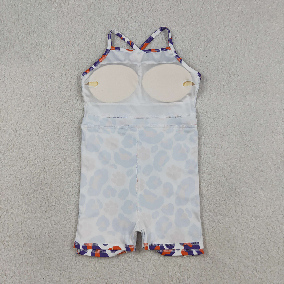 RTS NO MOQ GSD3687 Baby Girls Strap Leopard Team Yoga Active Shorts Knee-Length Dress for Active