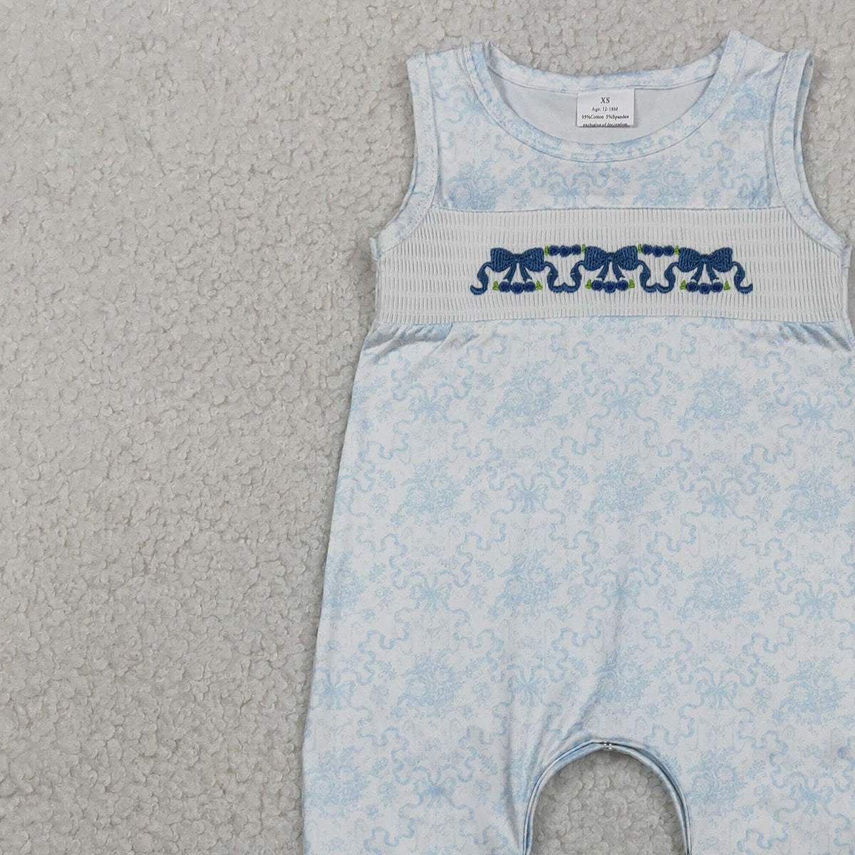 RTS NO MOQ SR3843 Floral Bow Ruffle Sleeveless Romper for Baby Girls Cute And Comfortable Summer Outfit