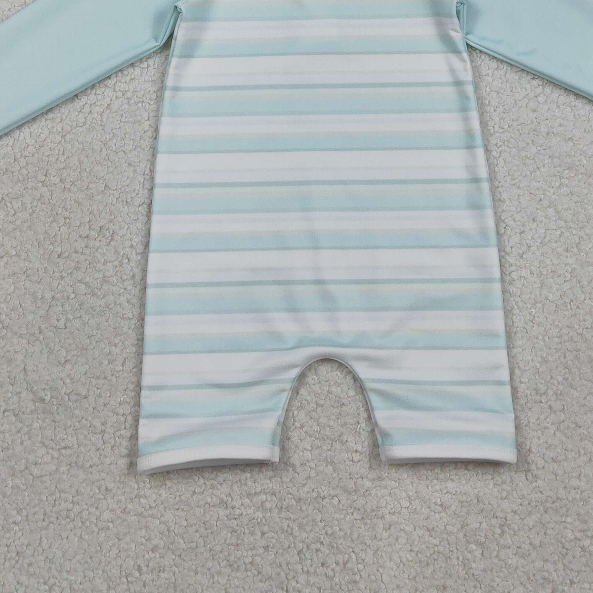 RTS NO MOQ S0650 Baby Girls Aqua Blue Stripe Romper Swimsuit for Infants Summer