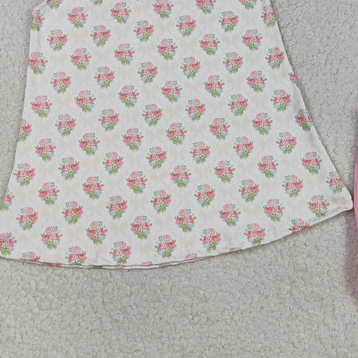 RTS NO MOQ GSSO2953 Baby Girls Pink Checked Tunic with Pockets Short Outfit Set