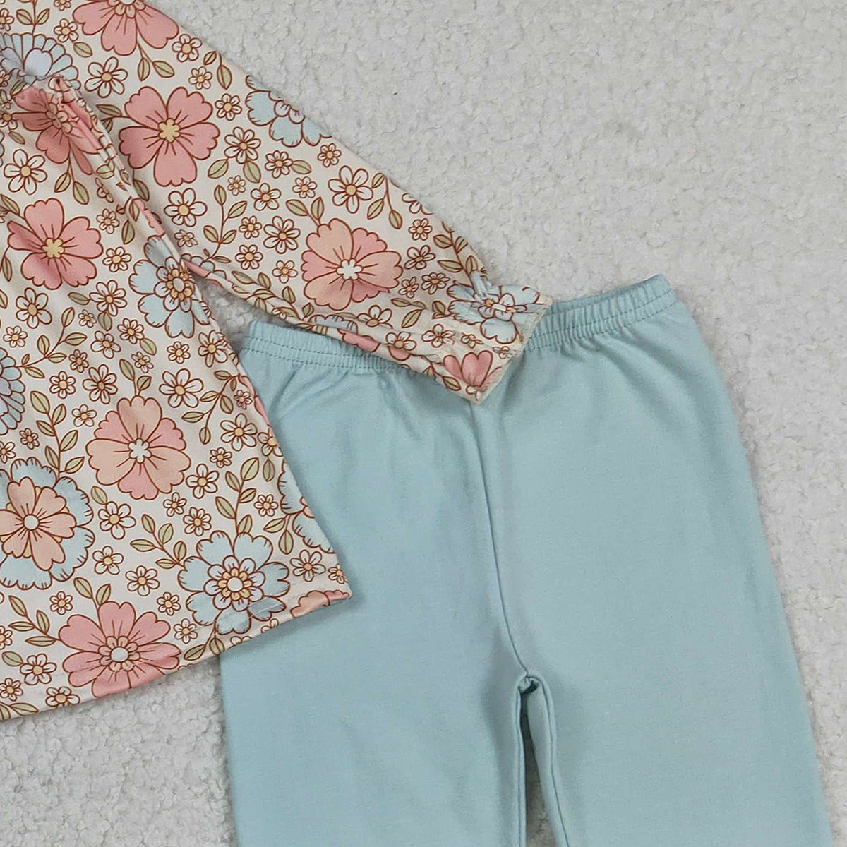 RTS NO MOQ GLP1195 Baby Girls' Fall Floral Tunic Legging Pants Outfit