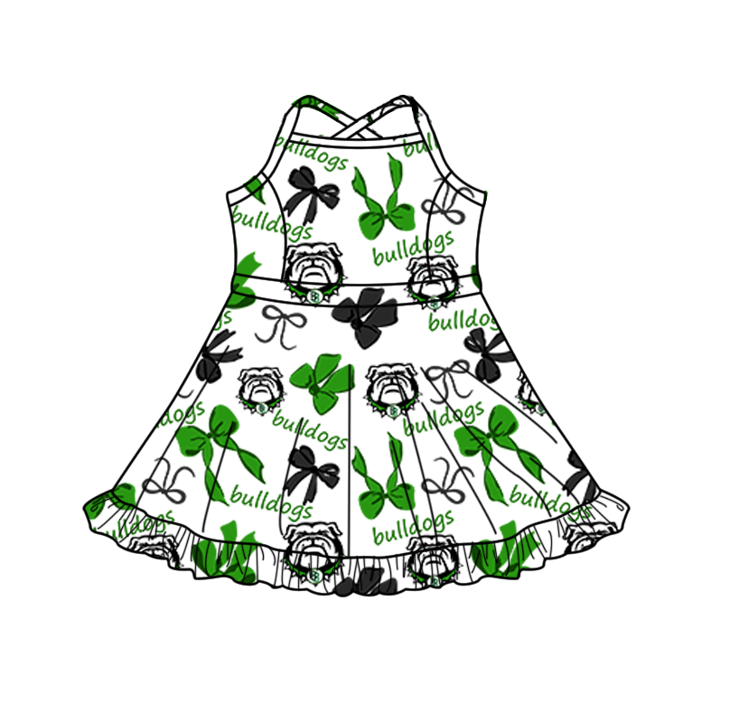 custom moq 5 mix size XY062707 Baby Girls Bows Print Strap Knee Length Activity Wear Yoga Skort Dress