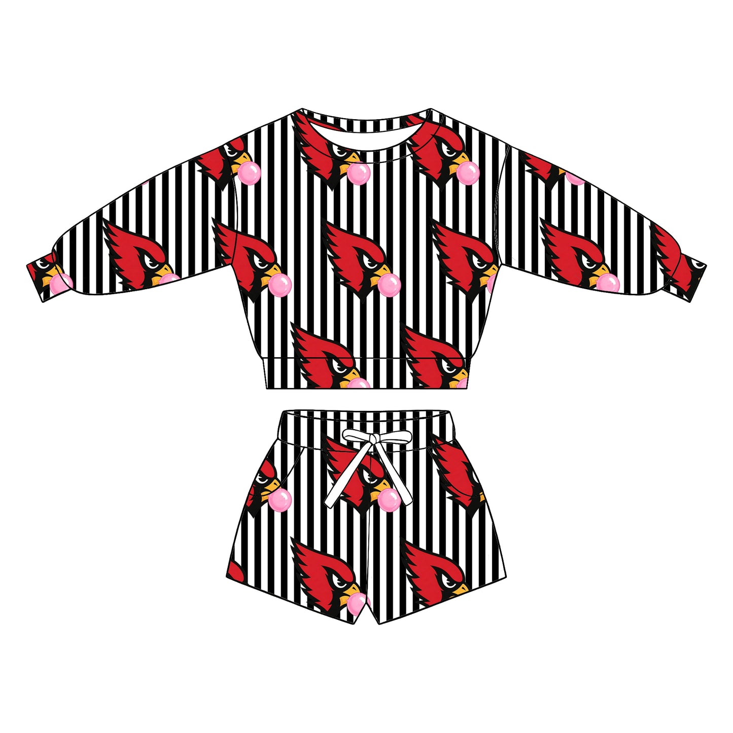custom moq 5 mix size XY071707 Baby Kids Stripe Long Sleeve Top Drawstring Shorts Clothes Set