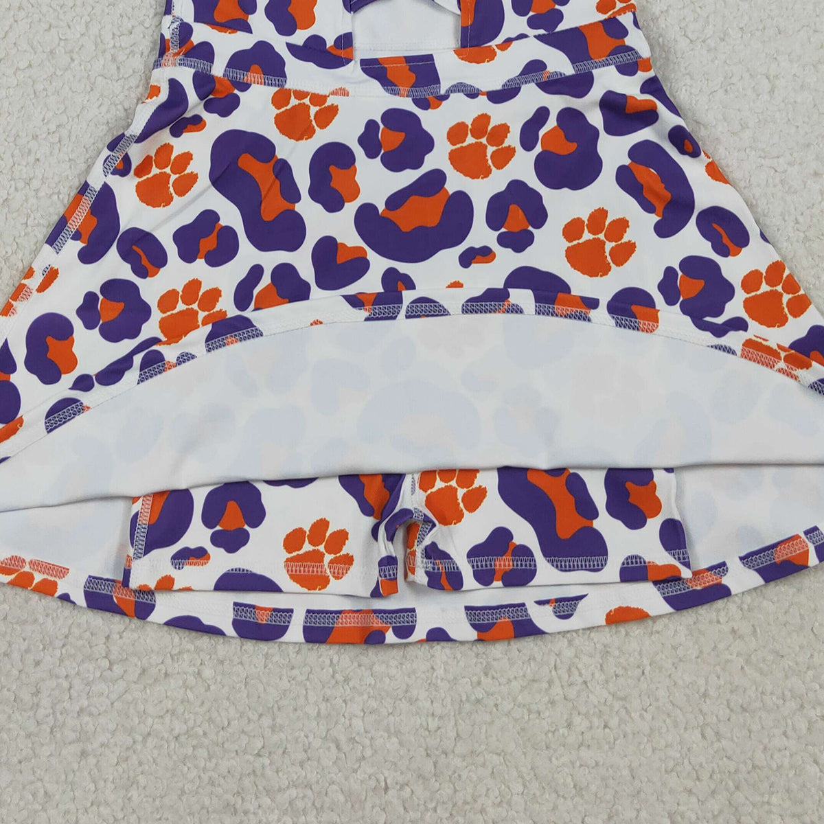 RTS NO MOQ GSD3687 Baby Girls Strap Leopard Team Yoga Active Shorts Knee-Length Dress for Active