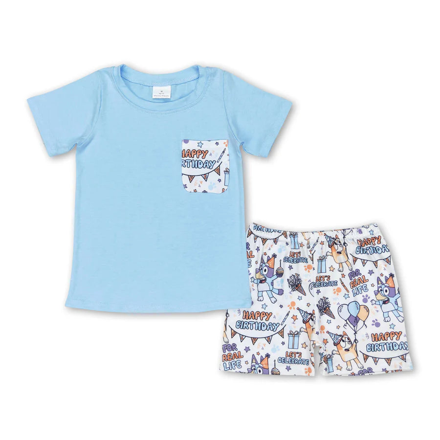 RTS NO MOQ Sibling Baby Boys Sea Sun Short Sleeve Tee Shirts Tops Shorts Clothes Sets
