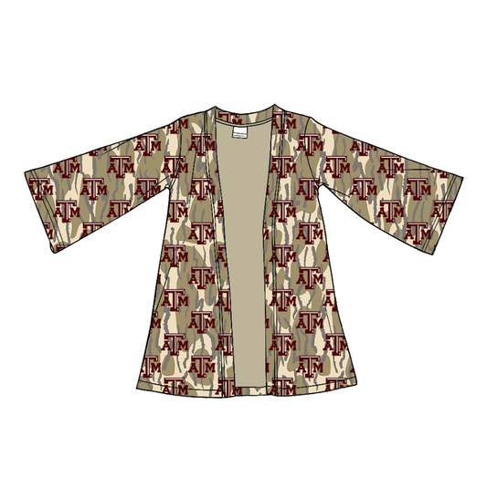 Custom moq 5 mix size milk silk baby girls clothes team summer camouflage long-sleeved cardigan-25.11.22