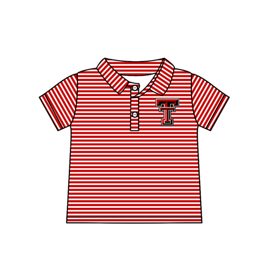 Custom moq 5 each style eta 6-7weeks baby girl clothes team red short sleeve top-25.7.23