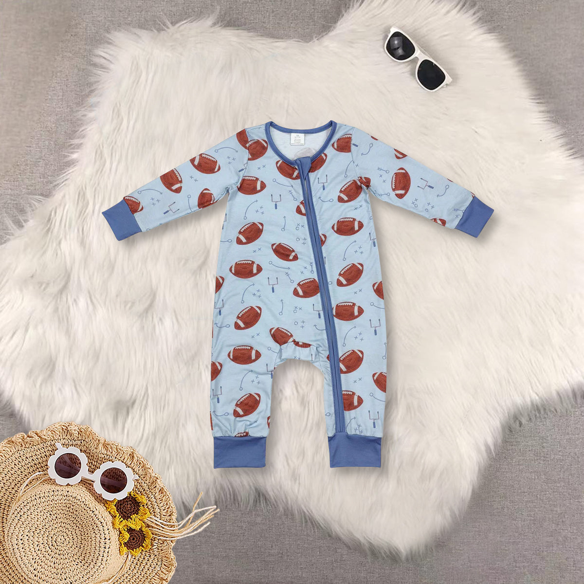 RTS NO MOQ Sibling baby boy girls clothes modal rugby Long Sleeve Suits and rompers